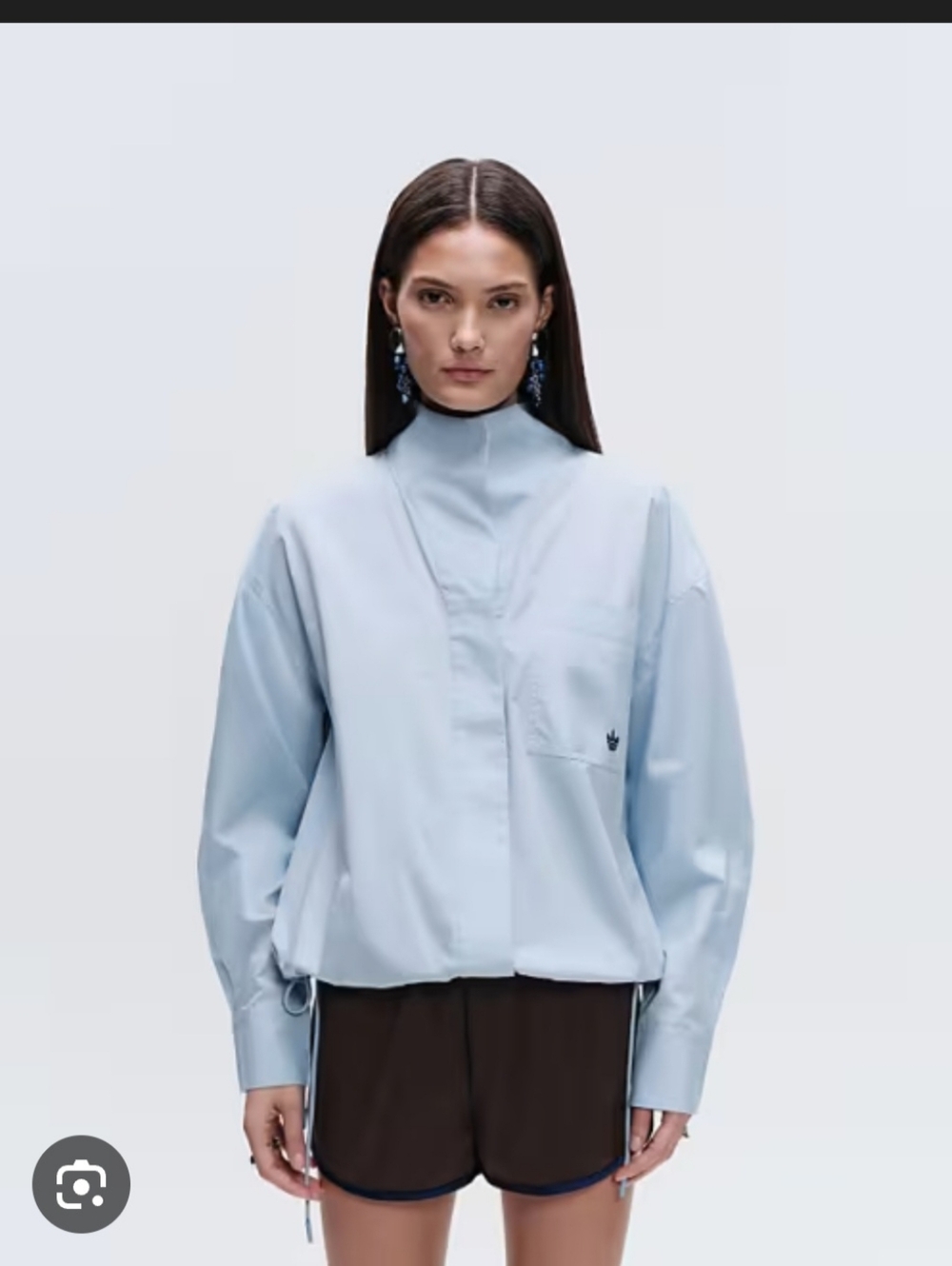 adidas Originals x ASOS funnel neck shirt in blue